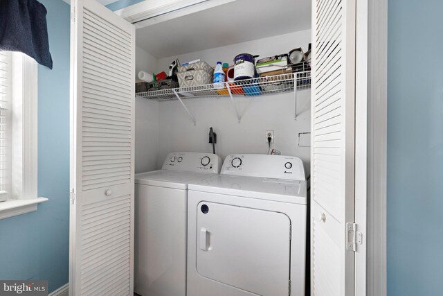 111 W 18th St Unit 2, Ship Bottom, NJ 08008 - clothes washing area with washing machine and clothes dryer and laundry area