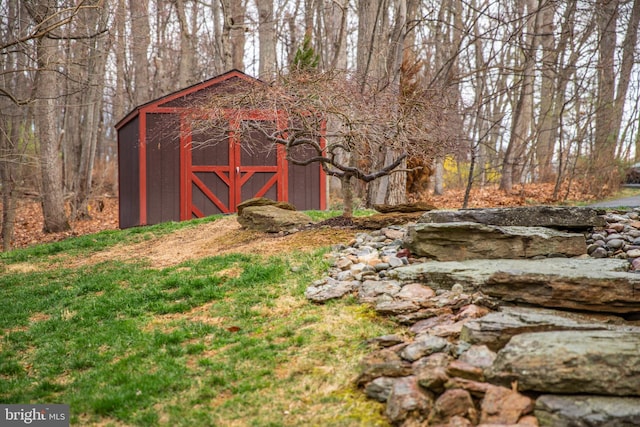 view of shed