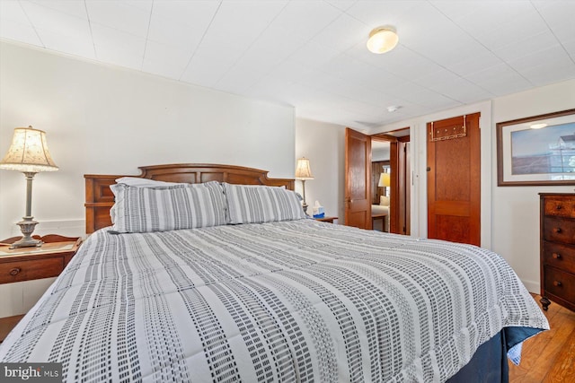 bedroom featuring a closet and wood finished floors