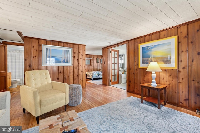 living area featuring wood finished floors
