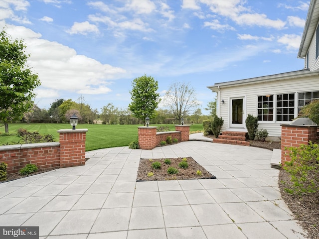 view of patio / terrace featuring entry steps