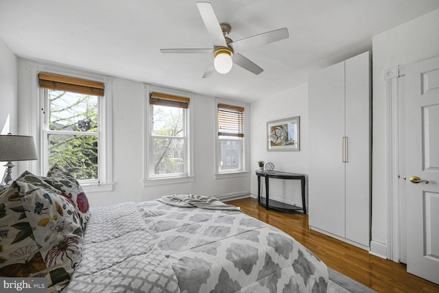 314 14th Pl NE, Washington, DC 20002 - bedroom featuring multiple windows, a ceiling fan, and wood finished floors