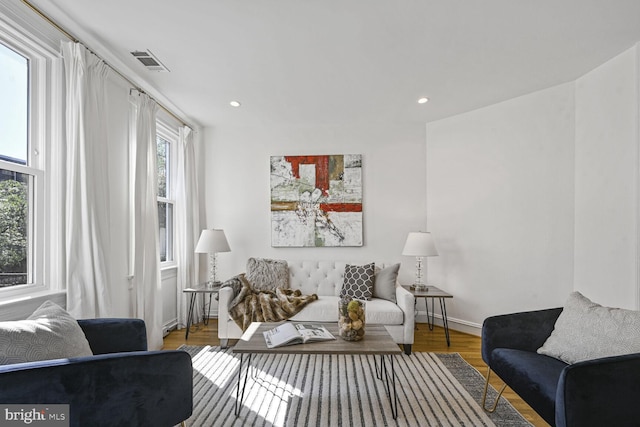 314 14th Pl NE, Washington, DC 20002 - living area with visible vents, baseboards, recessed lighting, and wood finished floors