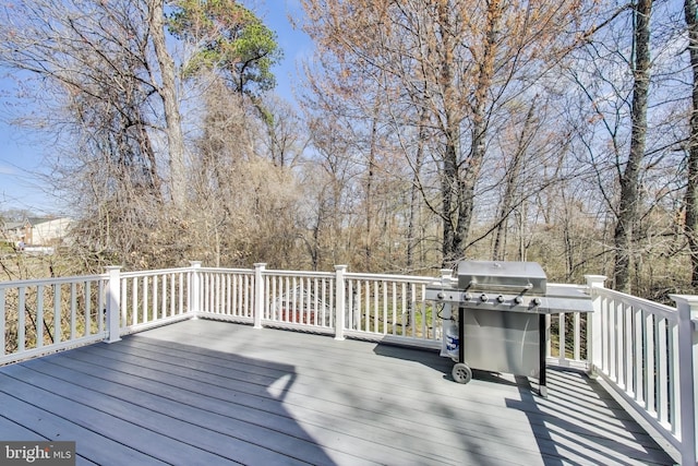 deck featuring area for grilling