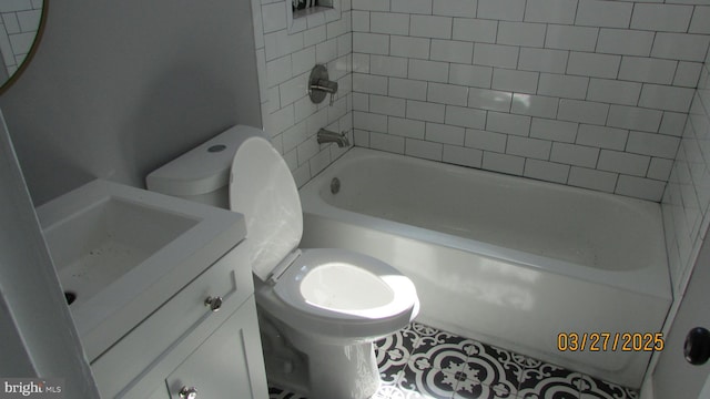 1261 Gallatin St NE, Washington, DC 20017 - bathroom featuring shower / tub combination, toilet, and vanity