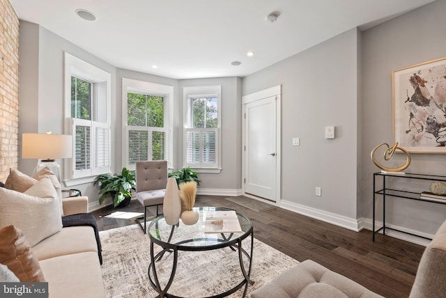 900 11th St NE Unit 1, Washington, DC 20002 - living area with baseboards, recessed lighting, and dark wood finished floors
