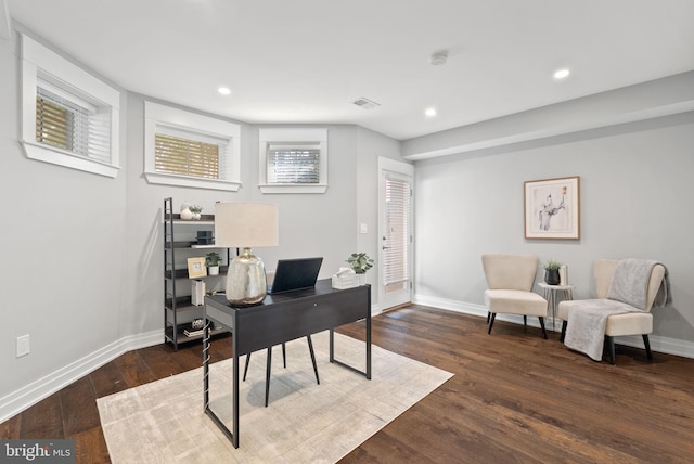 900 11th St NE Unit 1, Washington, DC 20002 - office featuring baseboards, wood finished floors, and recessed lighting