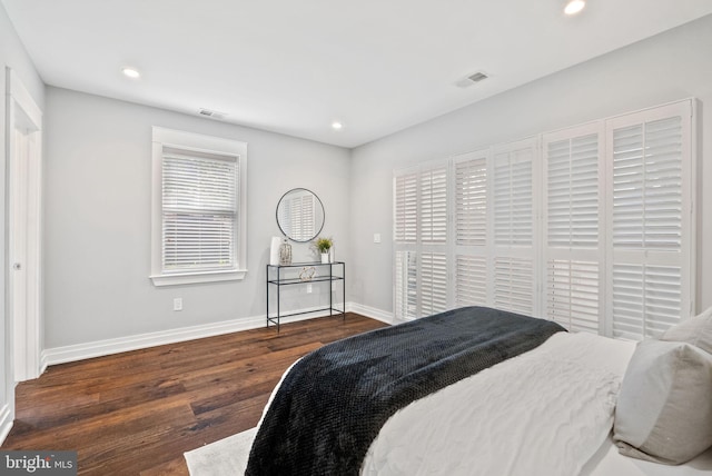 900 11th St NE Unit 1, Washington, DC 20002 - bedroom with baseboards, visible vents, recessed lighting, and wood finished floors