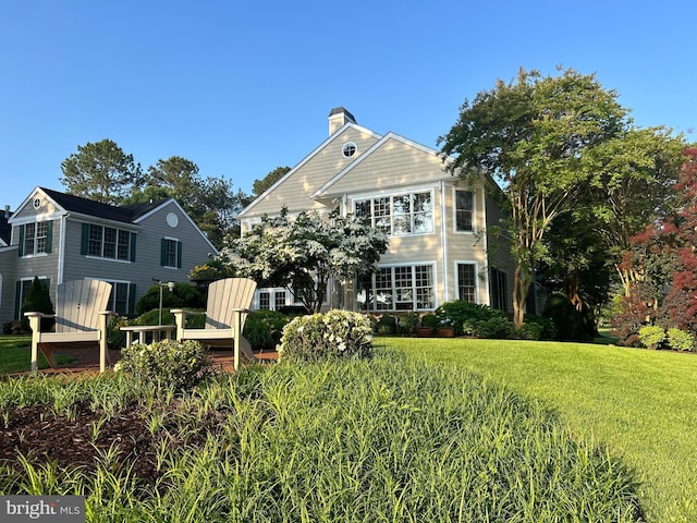 5464 Cherry Hill Ln, Salisbury, MD 21801 - back of house with a yard and a chimney