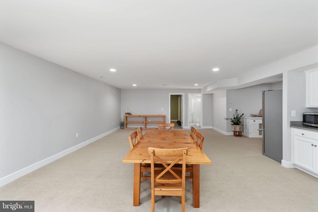 187 Verbena Dr, Stafford, VA 22554 - dining room featuring light carpet, recessed lighting, and baseboards