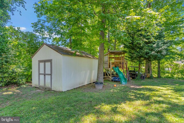view of shed