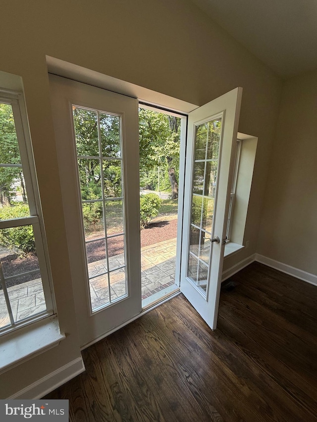 18820 Kerill Rd, Triangle, VA 22172 - doorway to outside featuring plenty of natural light and dark wood-style floors