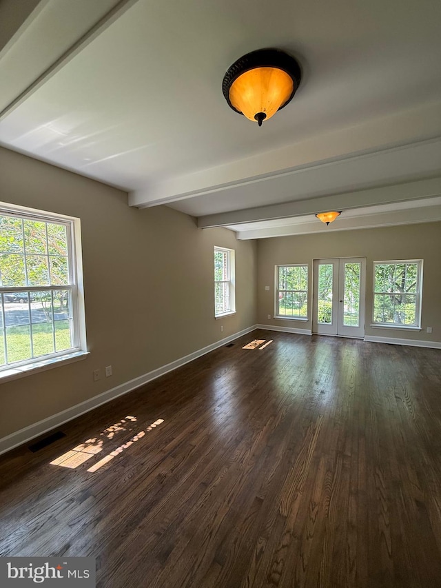 18820 Kerill Rd, Triangle, VA 22172 - unfurnished room featuring beamed ceiling and dark wood finished floors