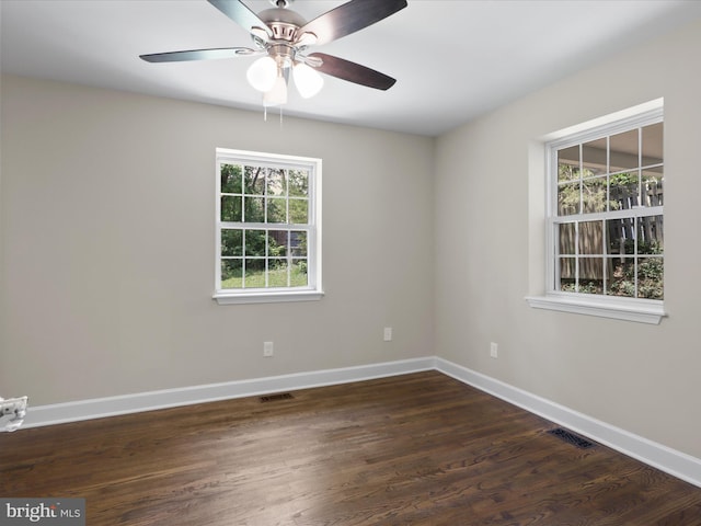 18820 Kerill Rd, Triangle, VA 22172 - spare room featuring dark wood-type flooring and ceiling fan