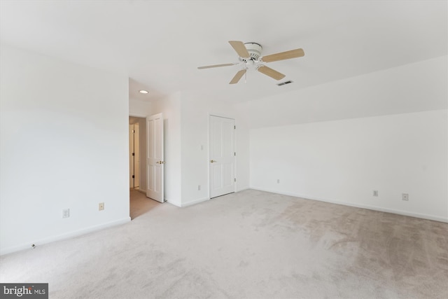 61 E Lake Dr, Annapolis, MD 21403 - interior space with recessed lighting, ceiling fan, visible vents, light carpet, and baseboards