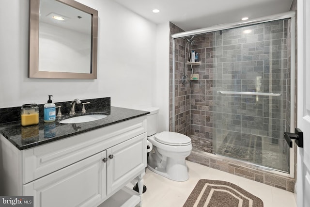 1276 N Wayne St Unit 408, Arlington, VA 22201 - full bath with vanity, toilet, recessed lighting, and a stall shower