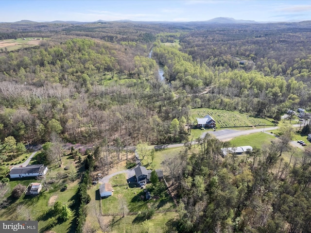 2796 Green Spring Rd, Winchester, VA 22603 - birds eye view of property with a mountain view and a forest view
