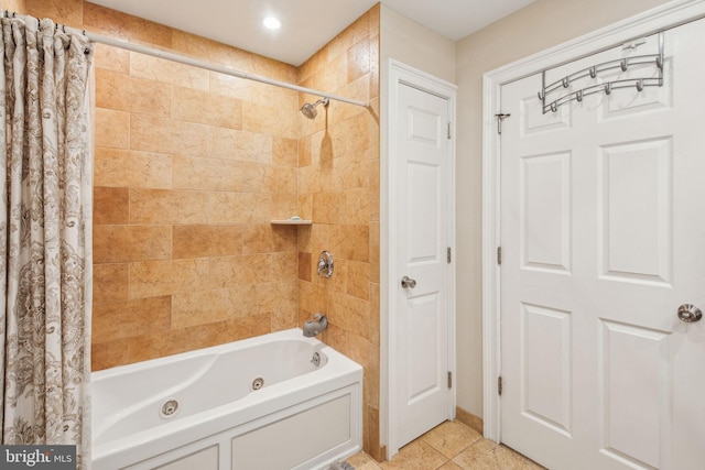 full bath featuring a combined bath / shower with jetted tub
