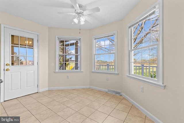 878 Buttermilk Ct, Harrisburg, PA 17111 - unfurnished dining area with light tile patterned flooring, baseboards, and visible vents