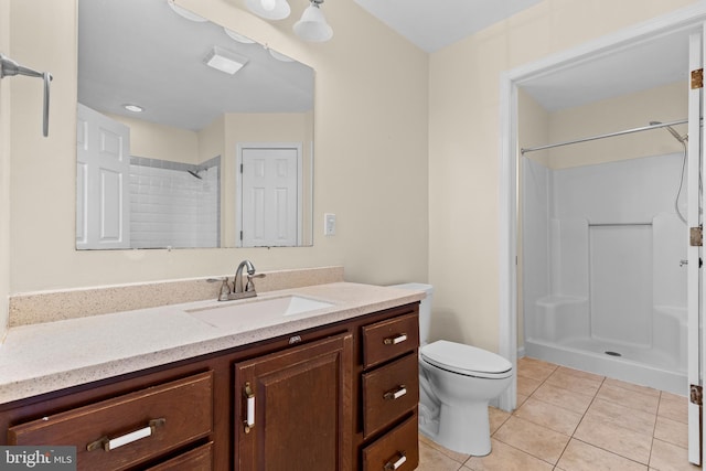 878 Buttermilk Ct, Harrisburg, PA 17111 - full bathroom with tile patterned floors, vanity, walk in shower, and toilet