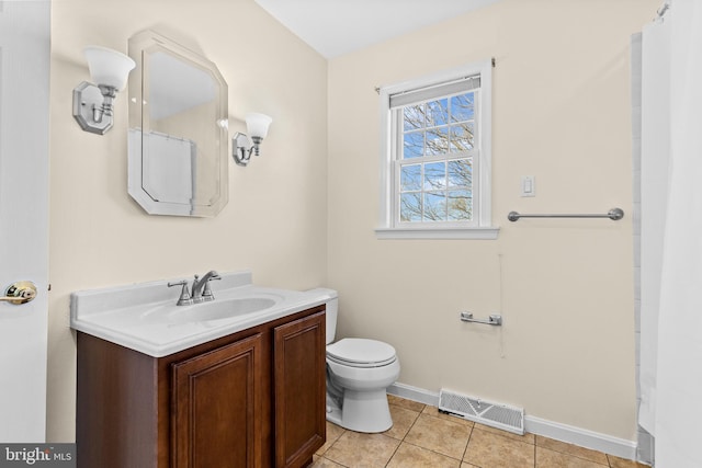 878 Buttermilk Ct, Harrisburg, PA 17111 - bathroom featuring vanity, visible vents, toilet, tile patterned floors, and baseboards