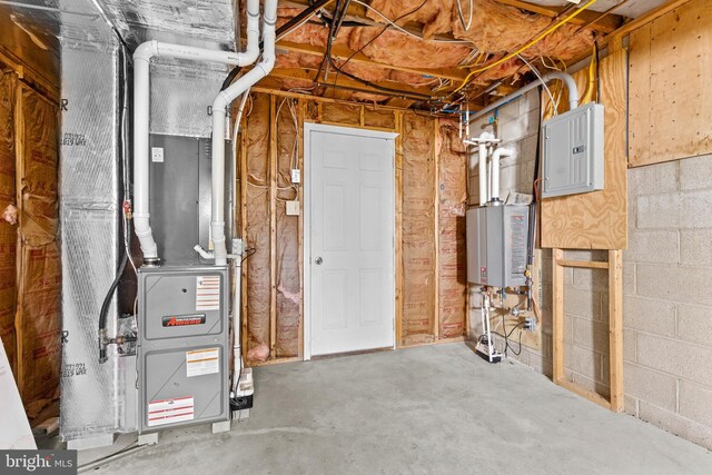 878 Buttermilk Ct, Harrisburg, PA 17111 - utilities featuring tankless water heater, heating unit, and electric panel