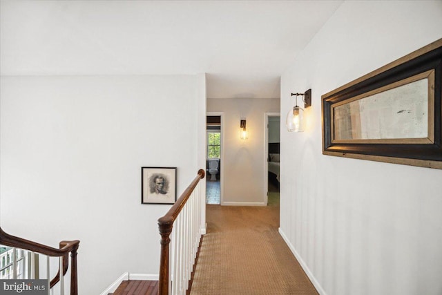 972 Smithbridge Rd, Glen Mills, PA 19342 - hall with baseboards, an upstairs landing, and carpet