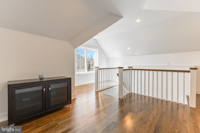 330 Trout Rd, State College, PA 16801 - additional living space featuring recessed lighting, baseboards, vaulted ceiling, and wood finished floors