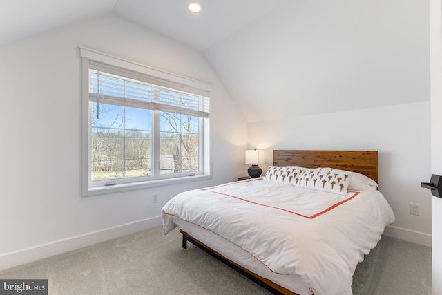 330 Trout Rd, State College, PA 16801 - carpeted bedroom featuring baseboards, vaulted ceiling, and recessed lighting
