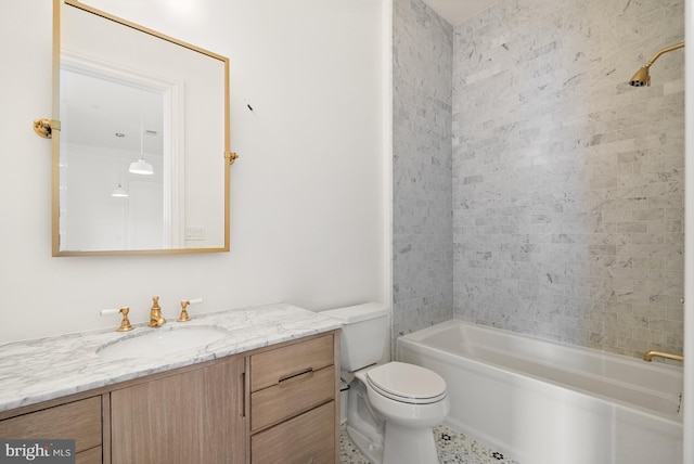 827 Turkey Run Rd, Mclean, VA 22101 - bathroom with vanity, toilet, and shower / bathtub combination