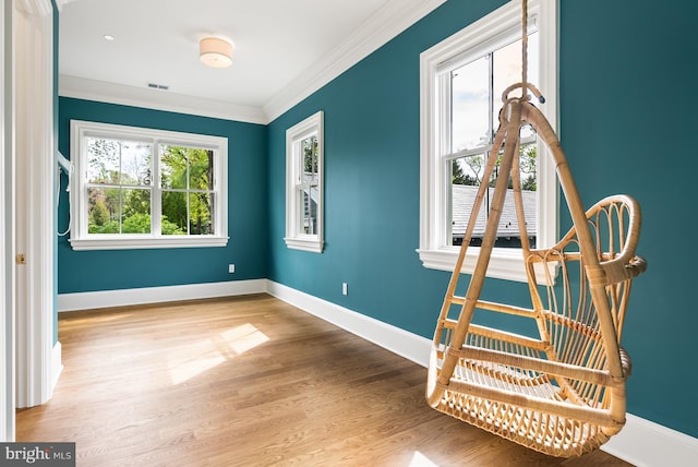 827 Turkey Run Rd, Mclean, VA 22101 - unfurnished room featuring wood finished floors, baseboards, and crown molding
