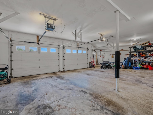 garage featuring a garage door opener