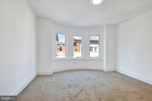 empty room with carpet floors, baseboards, and a wealth of natural light