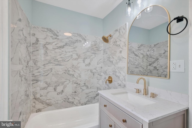 full bath with vanity and shower / tub combination