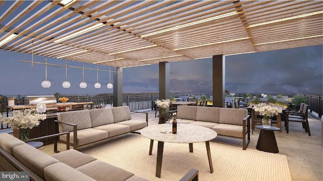 117 On The Blvd Unit 302, Lebanon, PA 17042 - view of patio featuring an outdoor hangout area, outdoor dining area, a pergola, and a grill