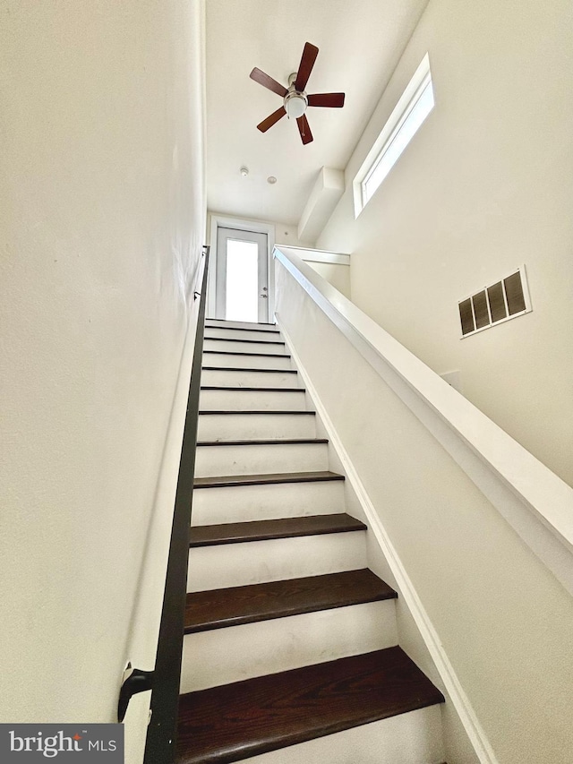 1219 N 5th St Unit 2, Philadelphia, PA 19122 - stairs featuring ceiling fan
