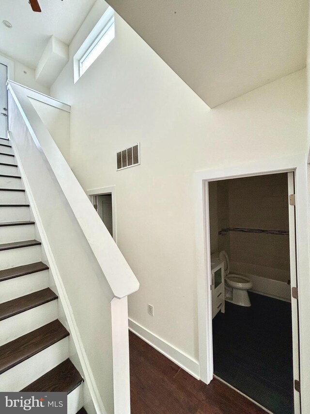 1219 N 5th St Unit 2, Philadelphia, PA 19122 - stairway featuring wood finished floors and baseboards