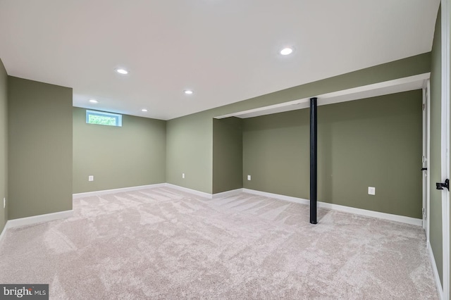 302 Haskell Dr, Arnold, MD 21012 - basement featuring light carpet, baseboards, and recessed lighting