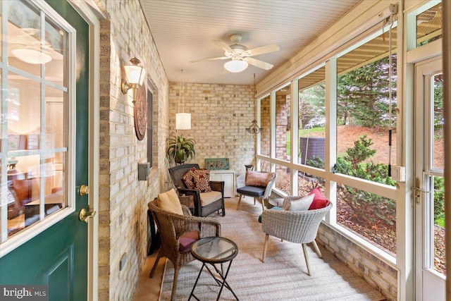 13113 Little Hayden Cir Unit 87, Hagerstown, MD 21742 - sunroom / solarium featuring ceiling fan and plenty of natural light