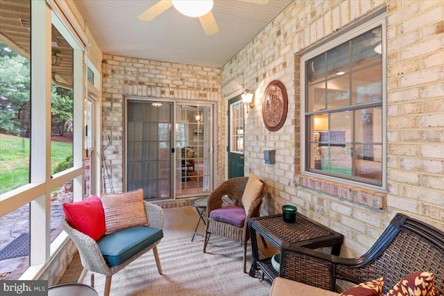 13113 Little Hayden Cir Unit 87, Hagerstown, MD 21742 - sunroom / solarium featuring a ceiling fan and a healthy amount of sunlight