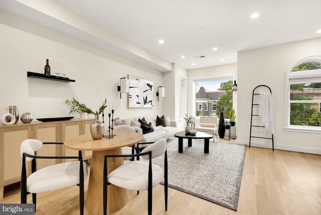 41 Q St NE Unit 2, Washington, DC 20002 - living area with plenty of natural light, recessed lighting, light wood-style floors, and baseboards