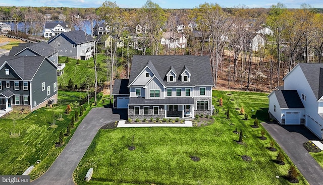 aerial view featuring a residential view