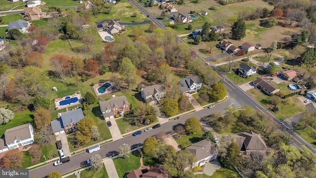 drone / aerial view featuring a residential view