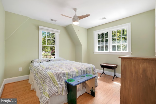 7812 Takoma Ave, Takoma Park, MD 20912 - bedroom with baseboards, light wood-style floors, and ceiling fan