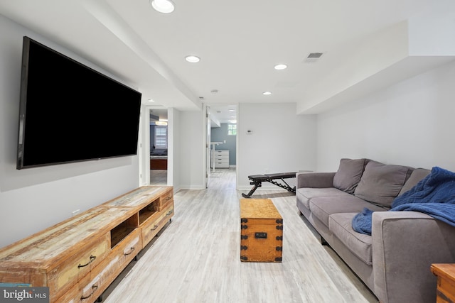7812 Takoma Ave, Takoma Park, MD 20912 - living room with light wood-type flooring, recessed lighting, and baseboards
