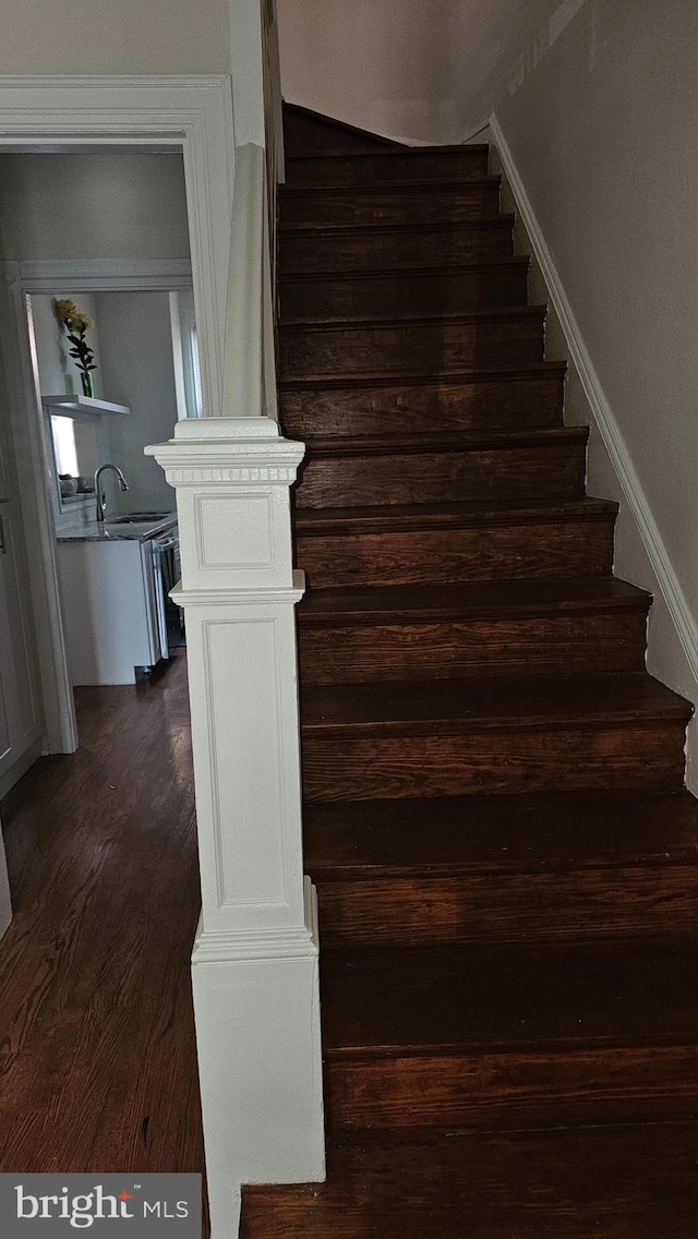 3563 Holmead Pl NW, Washington, DC 20010 - stairs featuring wood finished floors