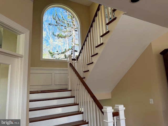 stairs with a wealth of natural light