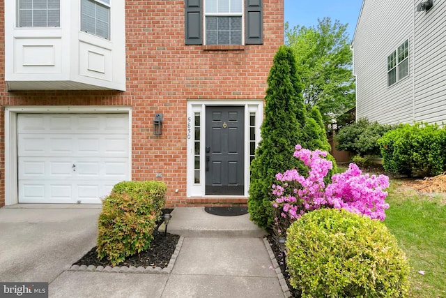 5830 Shady Oak Ln, Elkridge, MD 21075 - entrance to property with brick siding and a garage