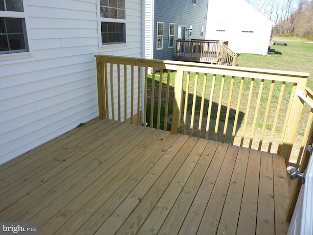 deck with a yard