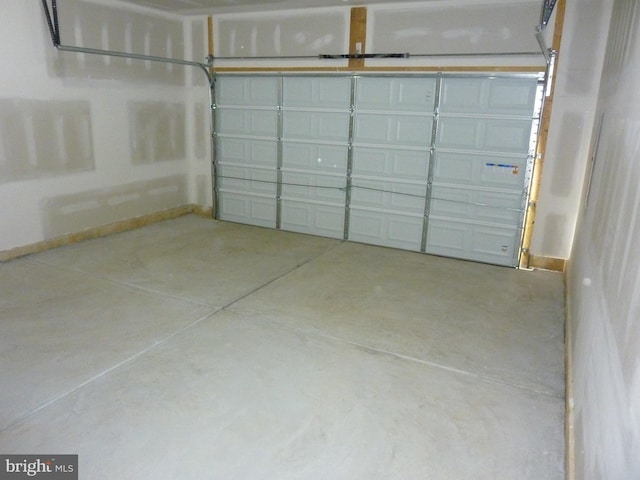 garage with baseboards